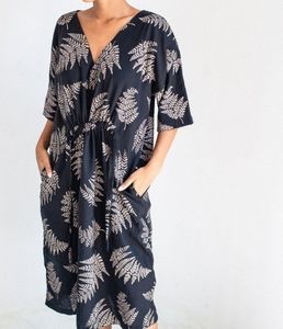 tonlé Sothea Fern Print Dress XL Black Recycled materials